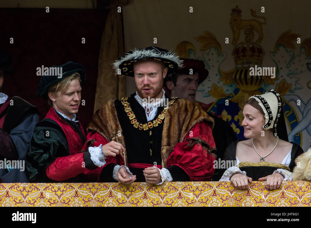 East Molesey, London, UK. 15th July, 2017. Historical re-enactments during the Tudor Joust at Hampton Court Palace © Guy Corbishley/Alamy Live News Stock Photo