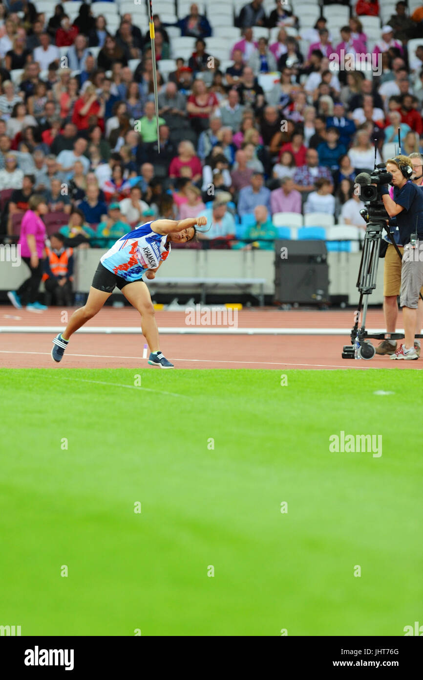 Womens javelin throw f46 olympic stadium hires stock photography and