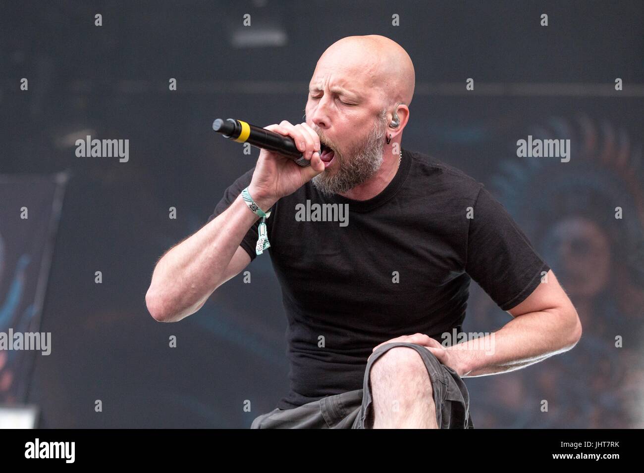 Bridgeview, Illinois, USA. 14th July, 2017. JENS KIDMAN of Meshuggah ...