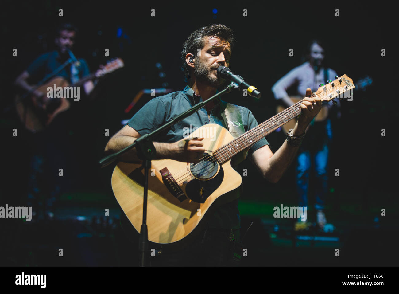 Barolo, Italy. 15th July, 2017. Consoli Silvestri Gazzé @ Collisioni FestivalCarmen Consoli, Max Gazzè and Daniele Silvestri performing live at the Collisioni Festival 2017 Credit: Alessandro Bosio/Alamy Live News Stock Photo