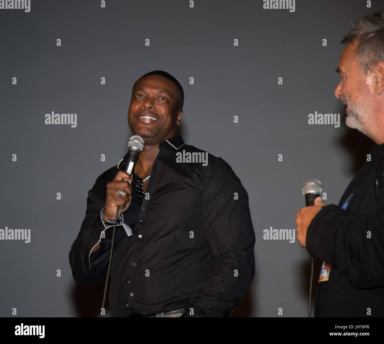 Hollywood,USA. 15th July,2017. Actor Chris Tucker (L) director Luc