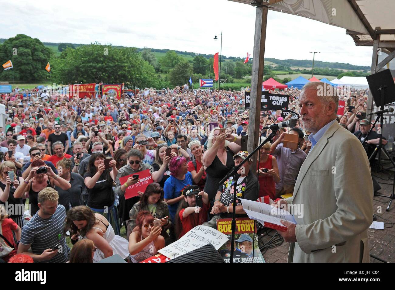 Jeremy Corbyn MP, Labour leader at the Tolpuddle Martyrs Day Festival, Dorset, UK Credit: Finnbarr Webster/Alamy Live News Stock Photo