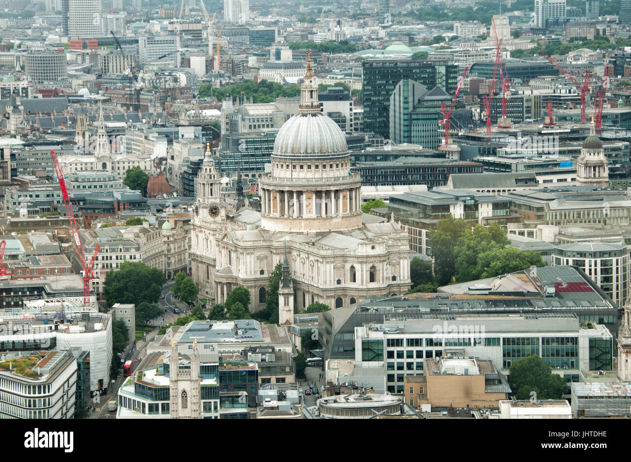 St Paul's Cathedral and West London from above Stock Photo