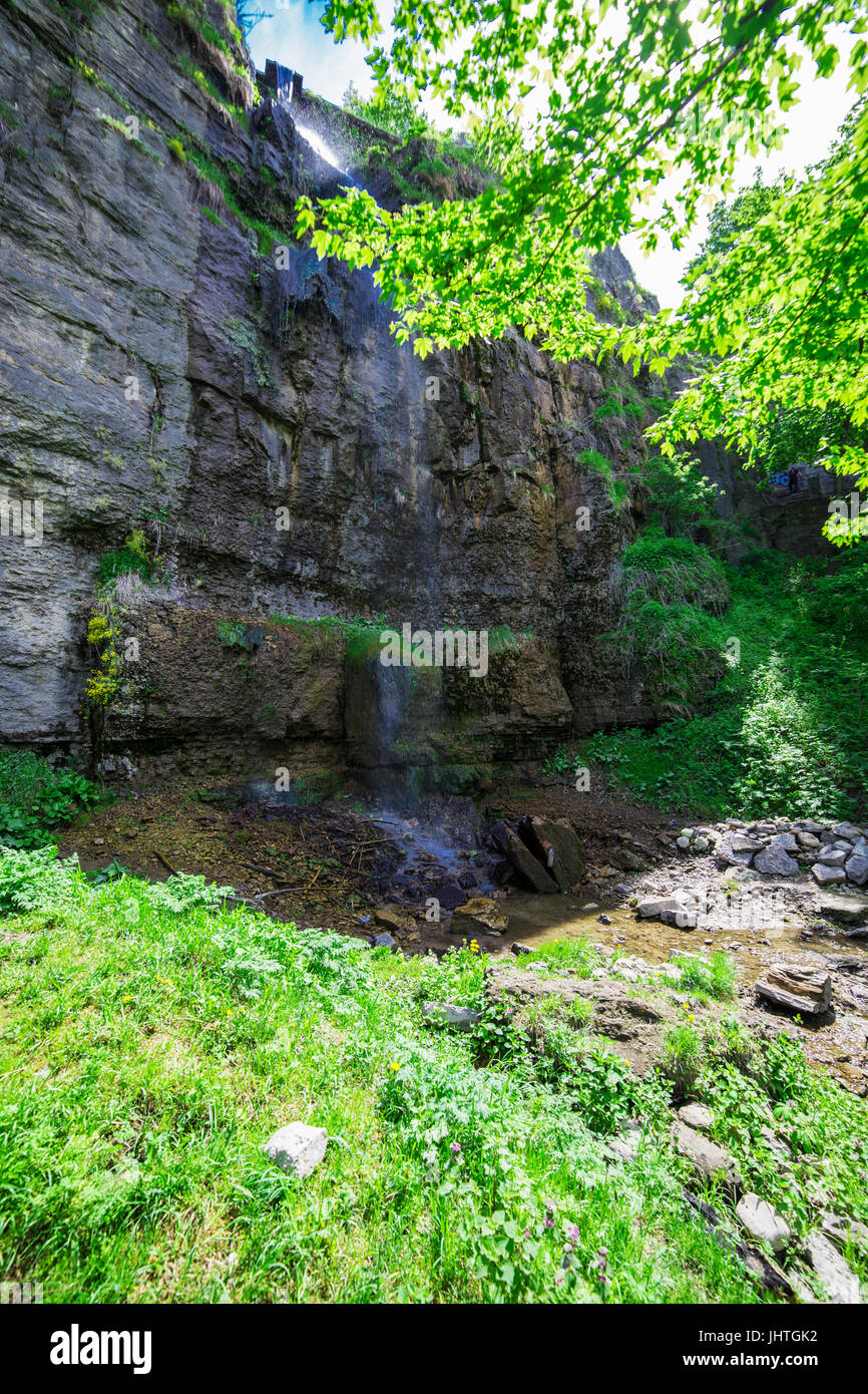 Waterfall in nature. summer. Stock Photo
