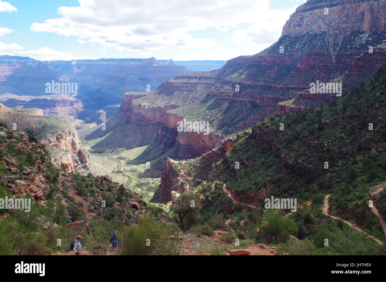 Grand Canyon hike down Bright Angel Trail Stock Photo Alamy