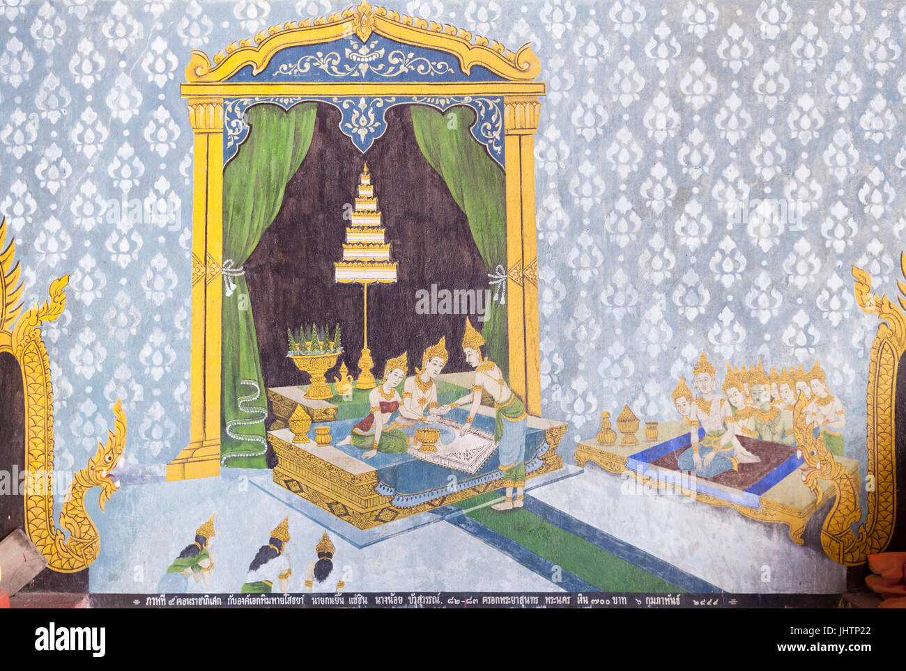 Fresco depicting a scene from the life of Buddha, Wat Phra That Doi