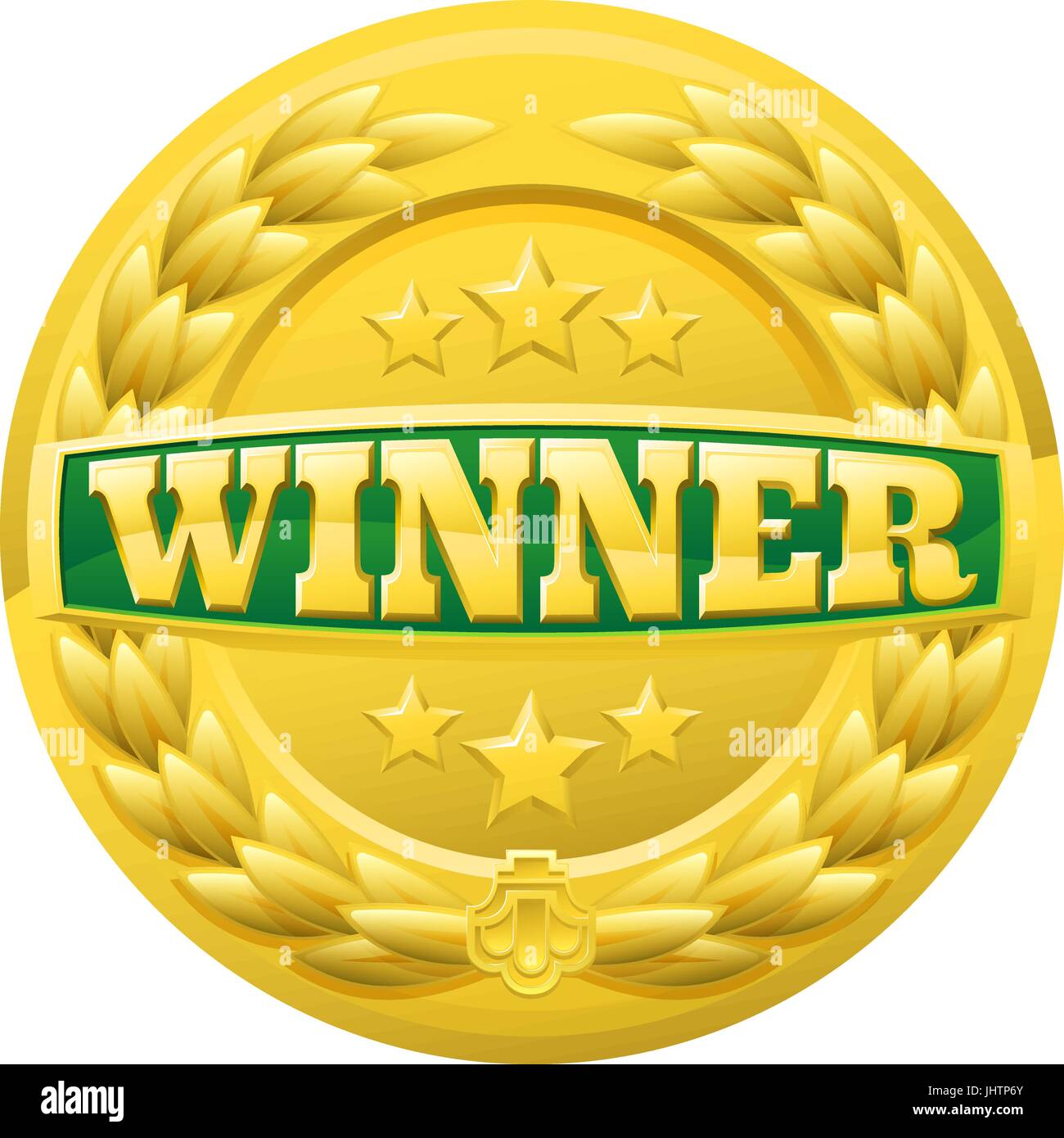 Gold Winner Laurel Wreath Medal Stock Vector