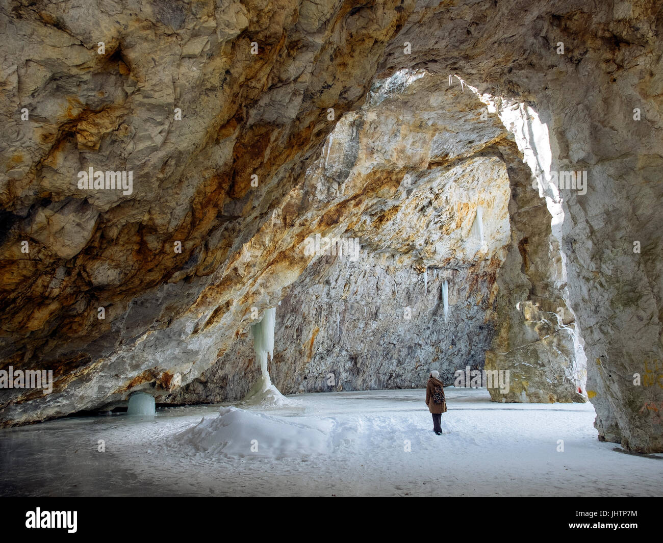 A winter view of the inside of the Wallingford-Back Mine, 60 km northeast of Ottawa, in Quebec, on Sunday, March 6, 2016. Stock Photo