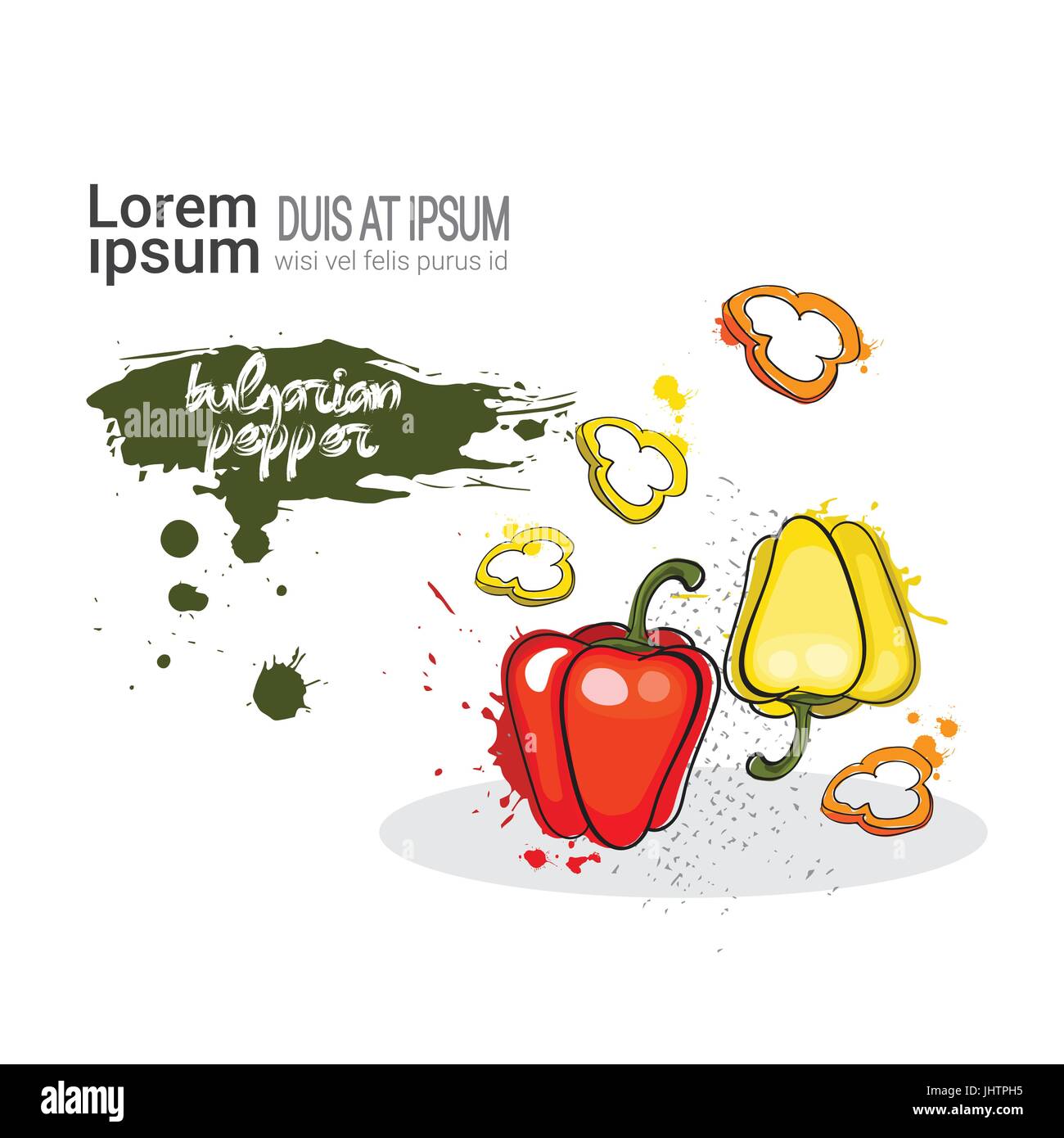 Bell pepper watercolor illustration Stock Vector Images - Alamy