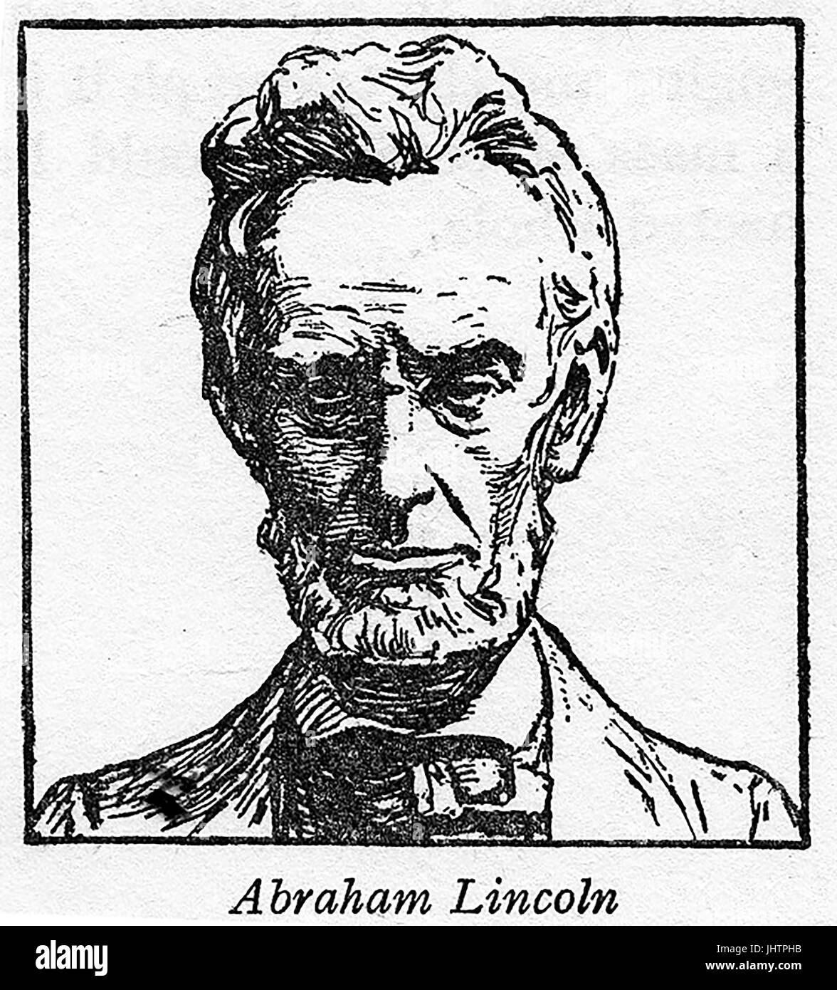 A line sketch of President Abraham Lincoln Stock Photo
