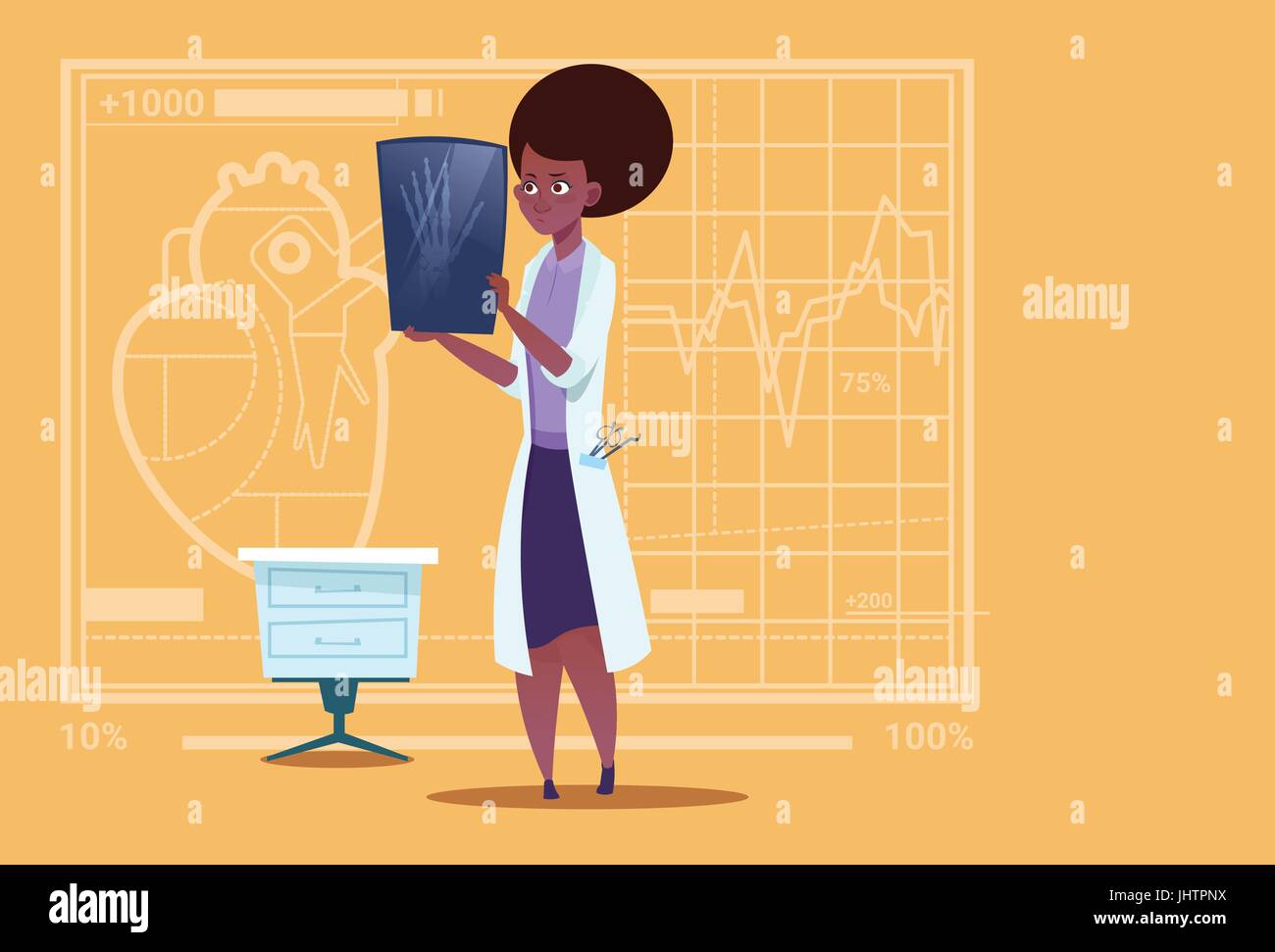 Female doctor examining x ray Stock Vector Images - Alamy