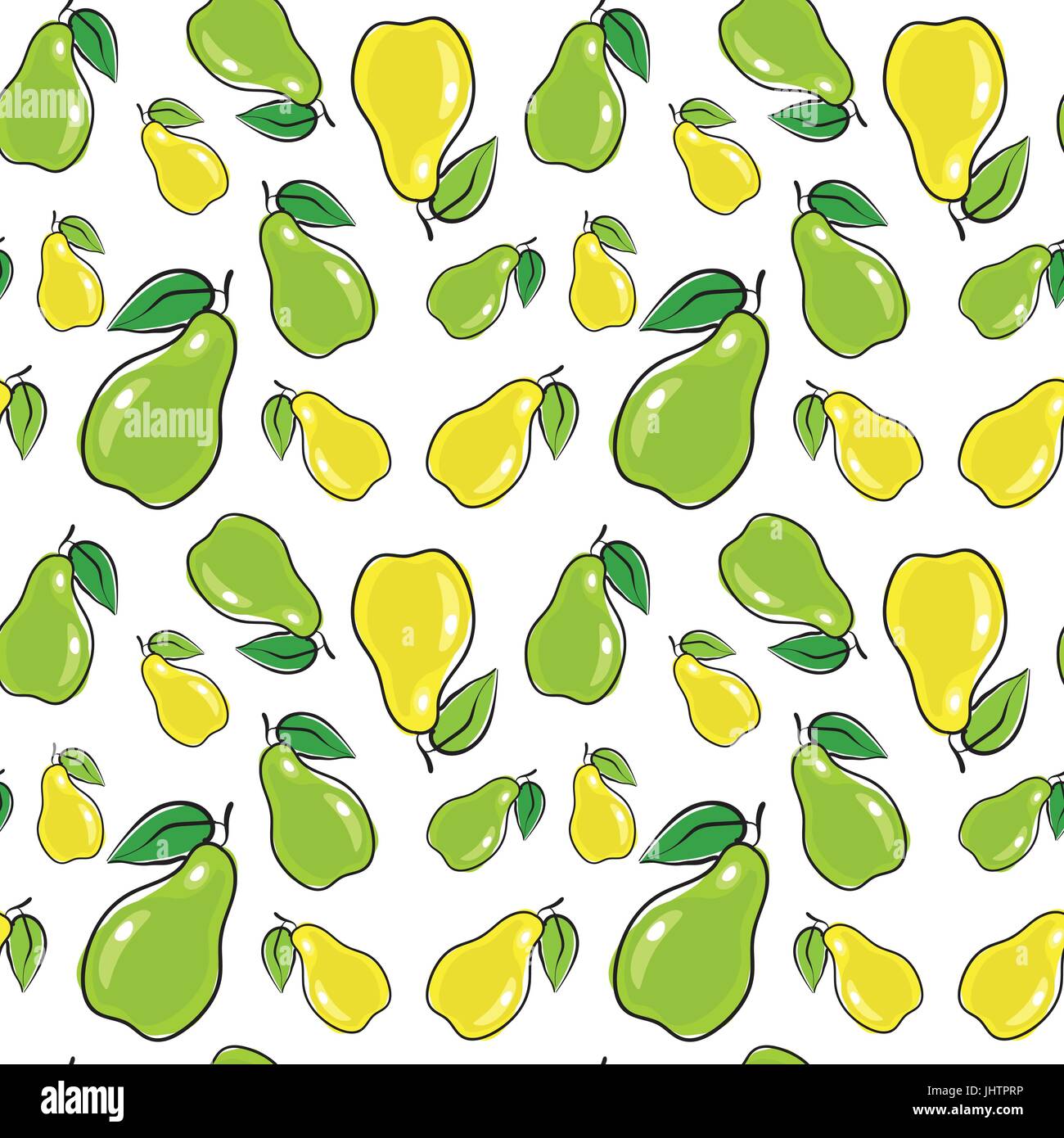 Seamless Pattern Pears Fruits Summer Ornament Background Stock Vector ...