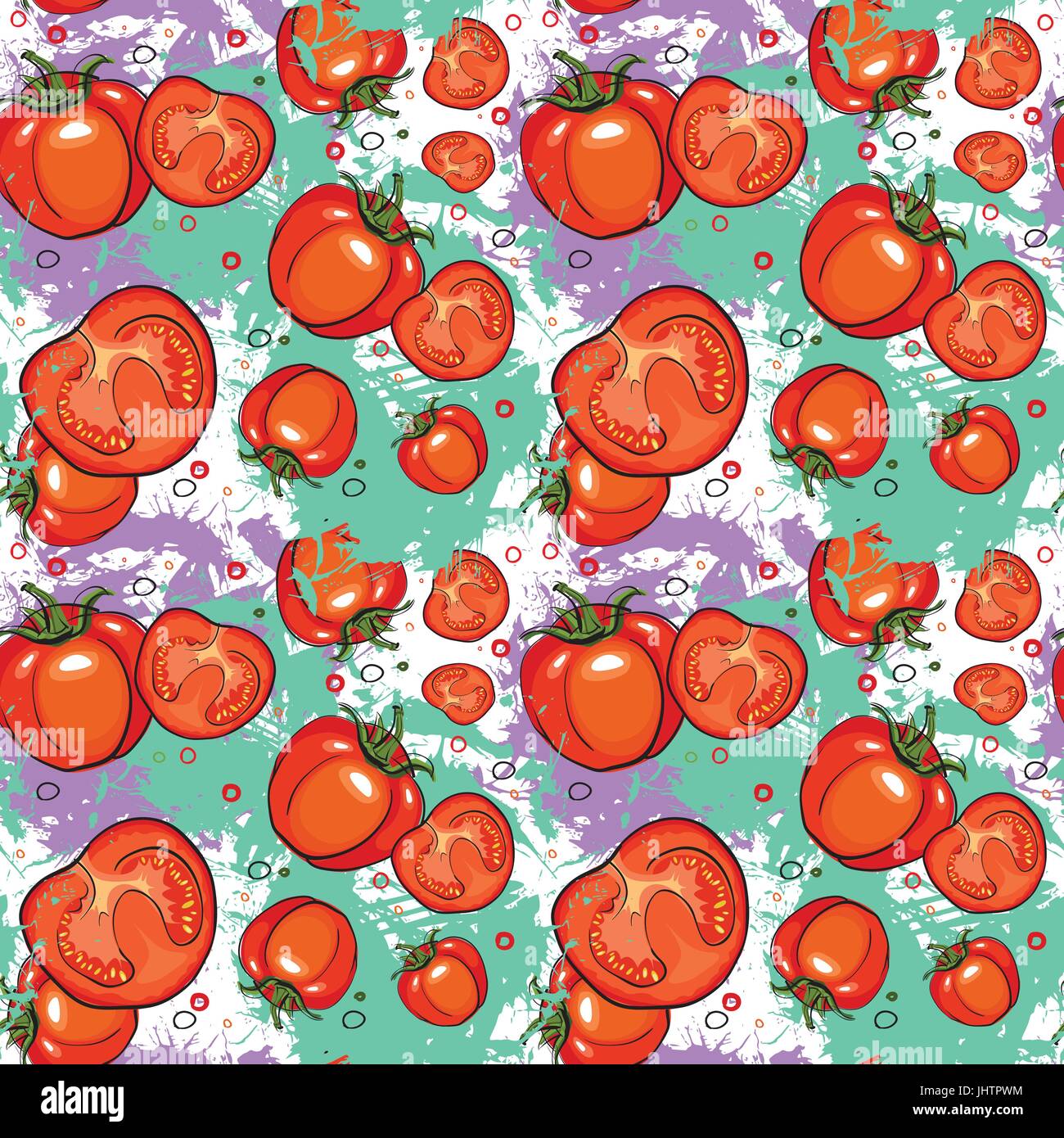Seamless Pattern Tomato Vegetables Ornament Background Stock Vector ...