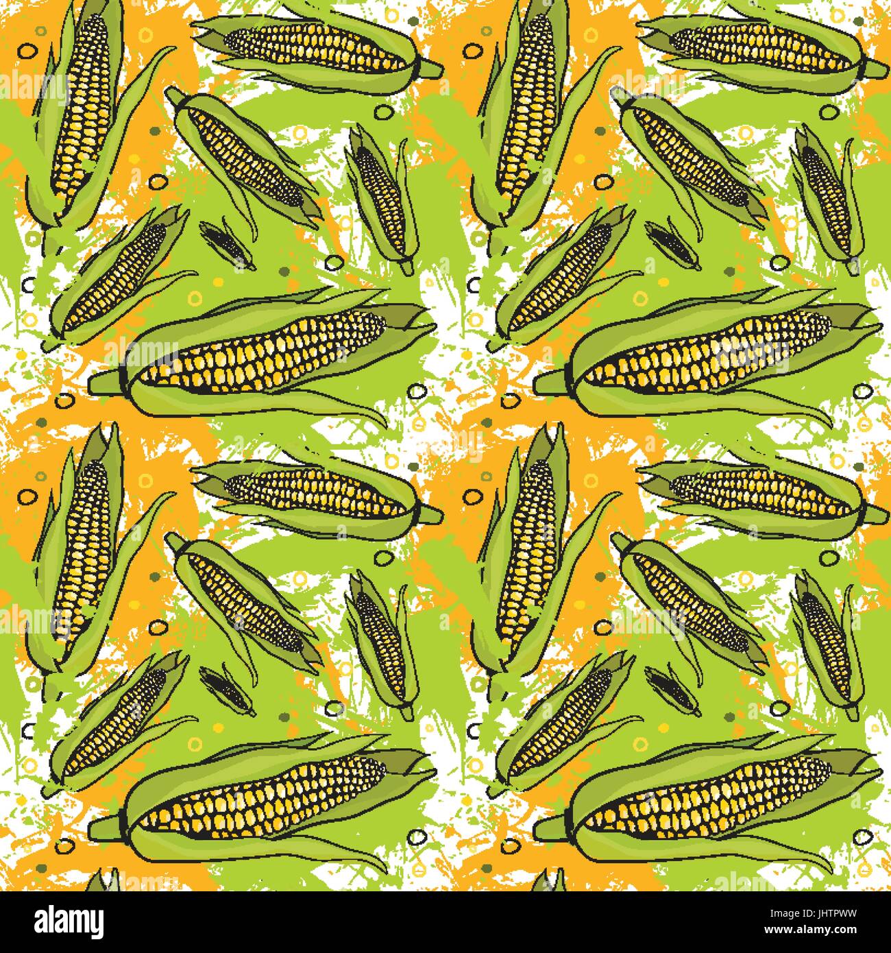 Seamless Pattern Corn Vegetables Ornament Background Stock Vector Image ...