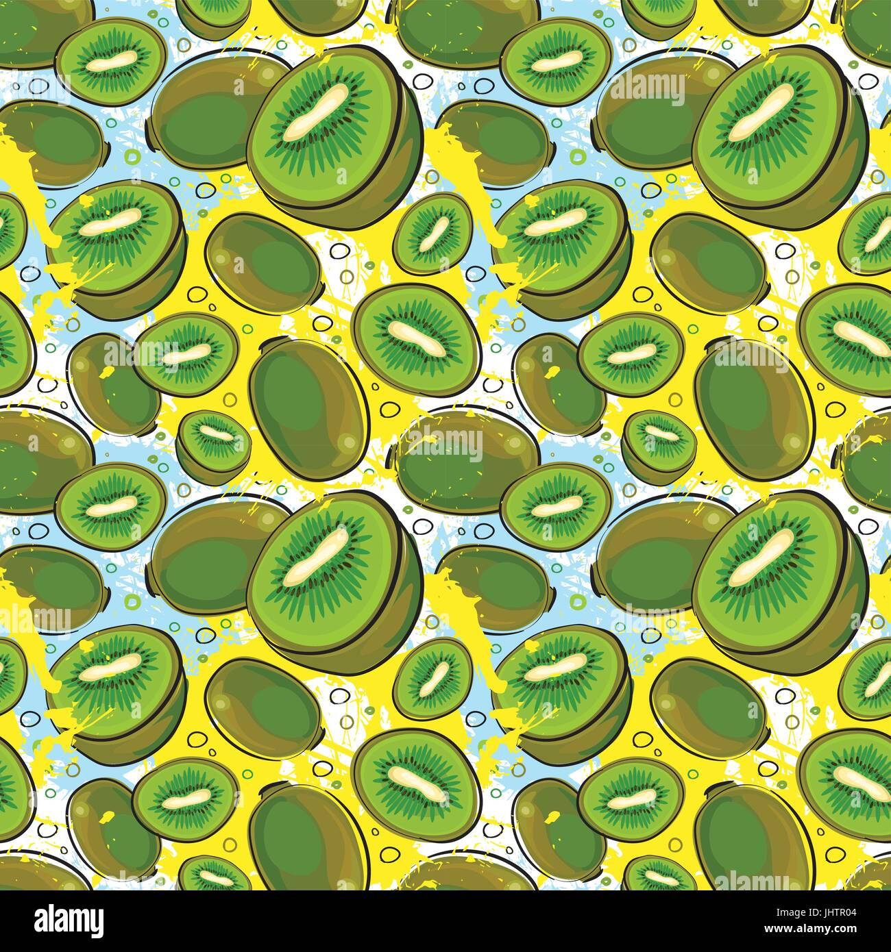Seamless Pattern Kiwi Fruits Summer Ornament Background Stock Vector ...