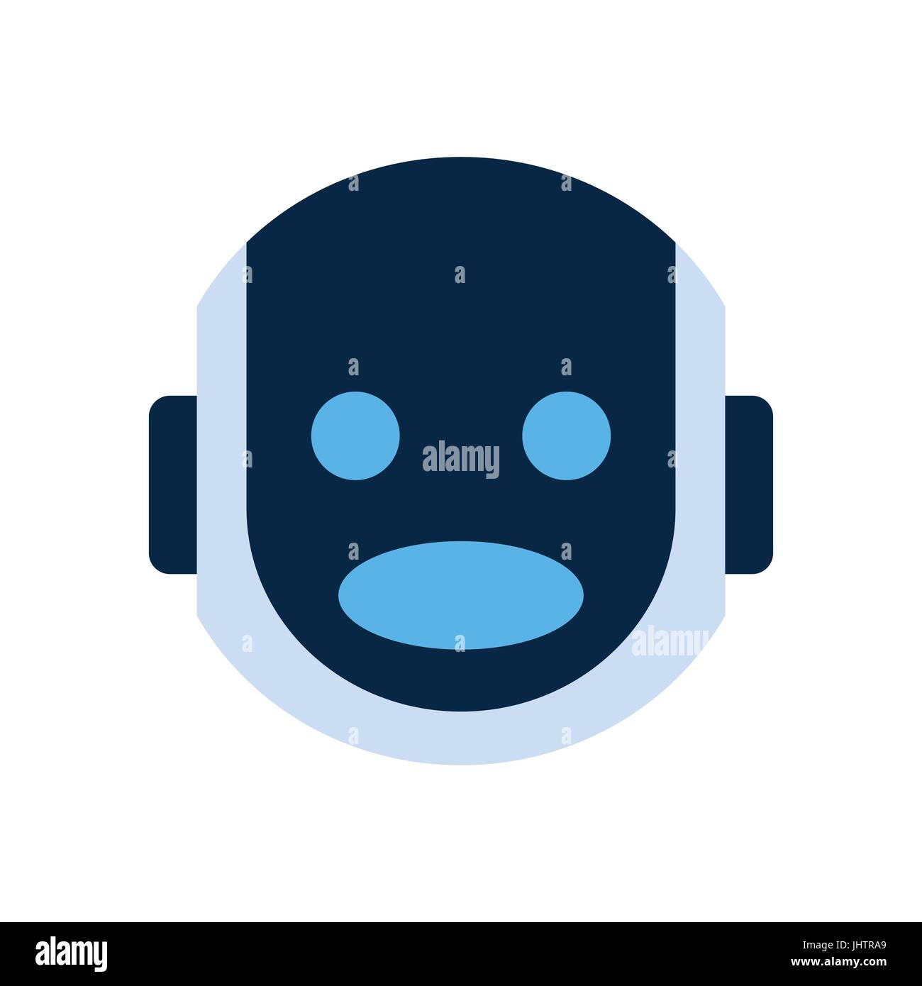 Robot Face Icon Shocked Face Emotion Robotic Emoji Stock Vector