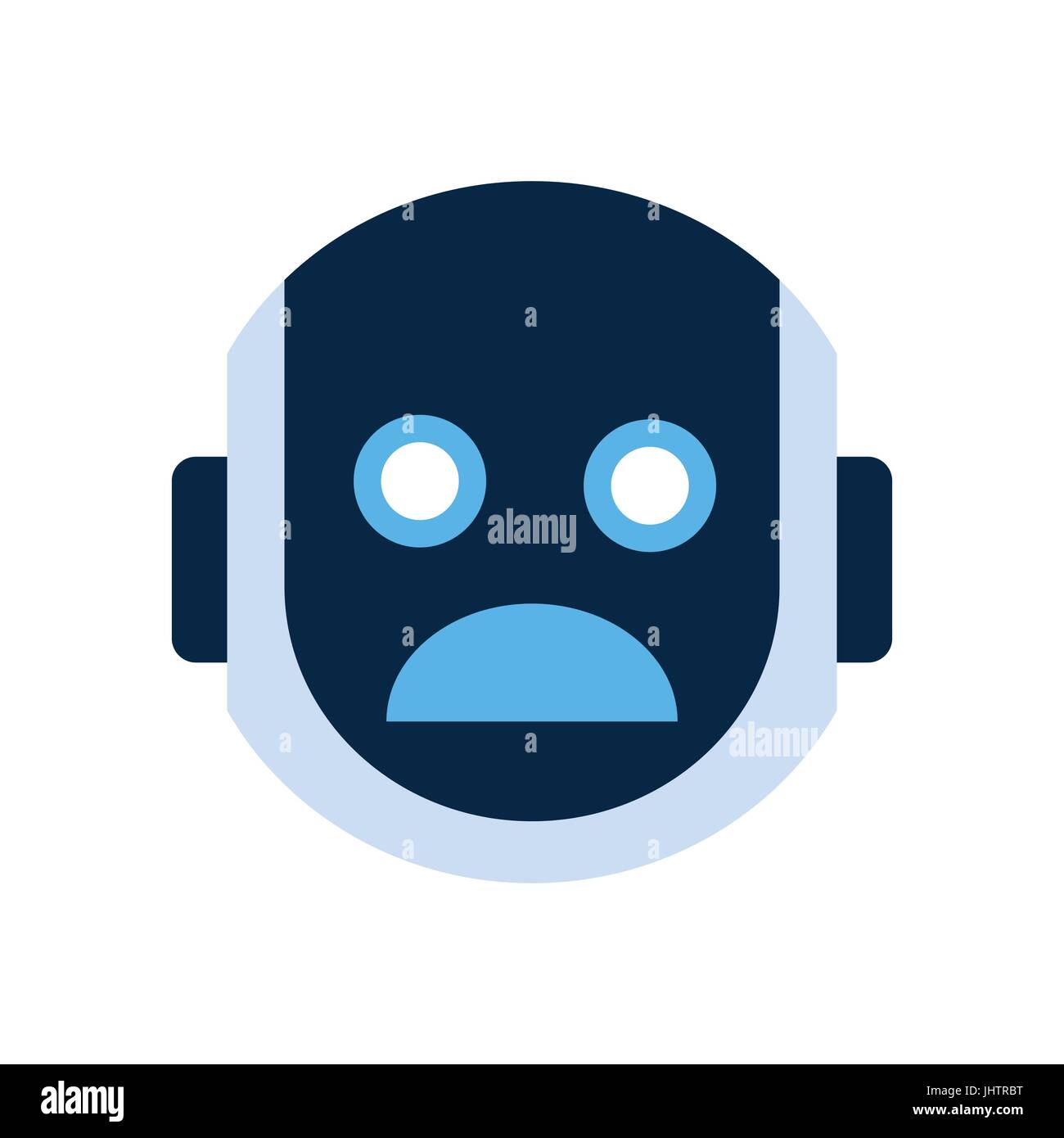 Robot Face Icon Shocked Face Emotion Robotic Emoji Stock Vector