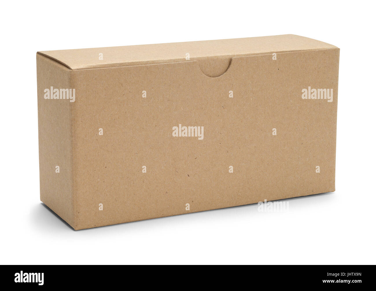 Small Rectangle Brown Cardboard Box Isolated on White Background