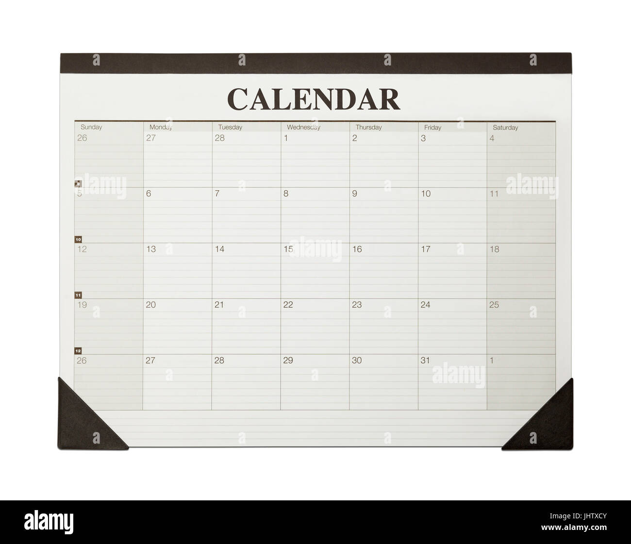 Office Desk Calendar Isolated on White Background. Stock Photo