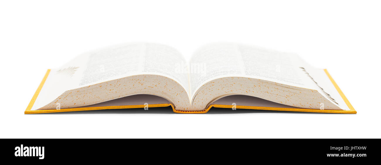 Yellow Open Dictionary Isolated on White Background Stock Photo Alamy