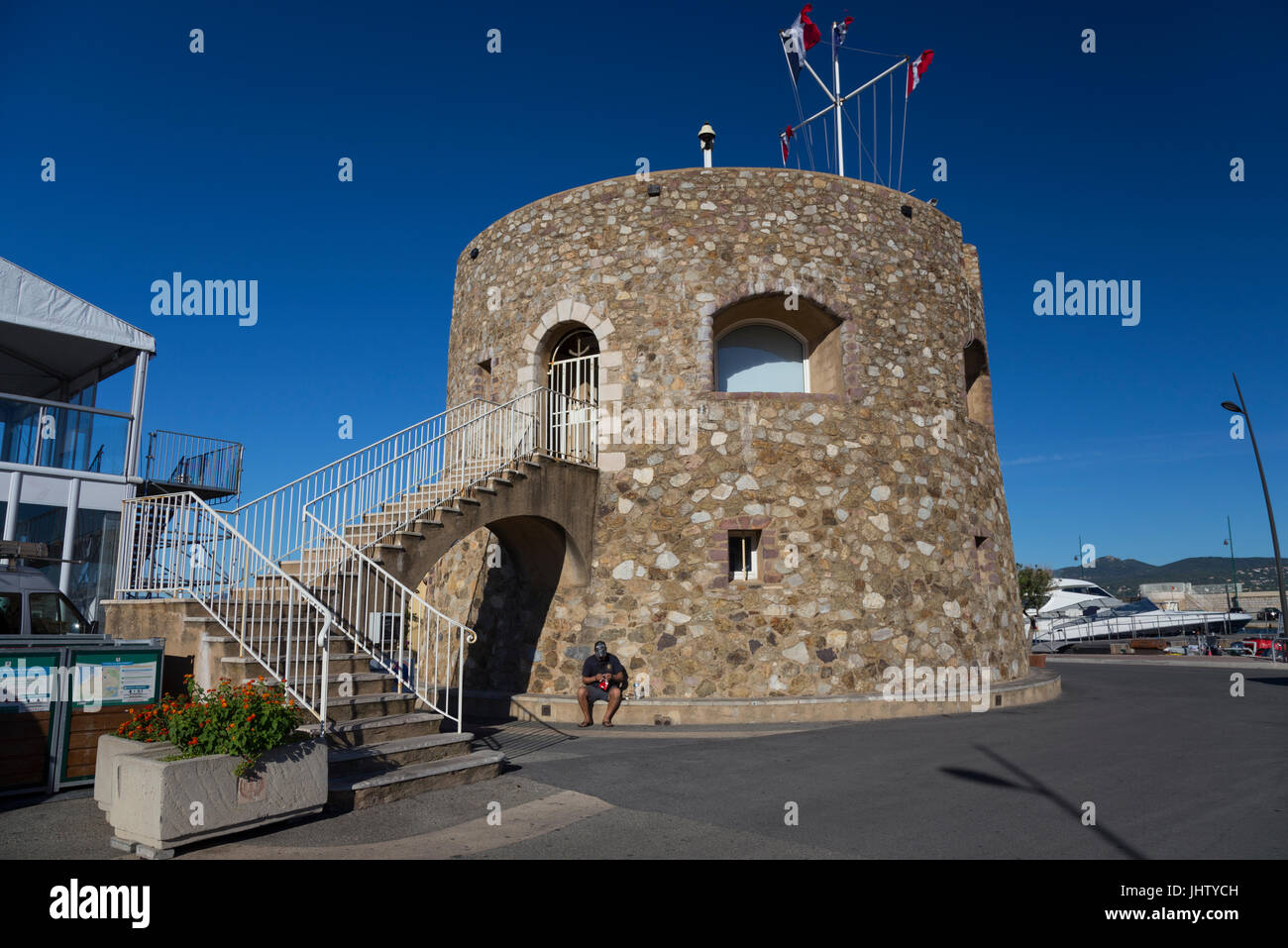 Harbour Master's tower, Saint-Tropez, France Stock Photo