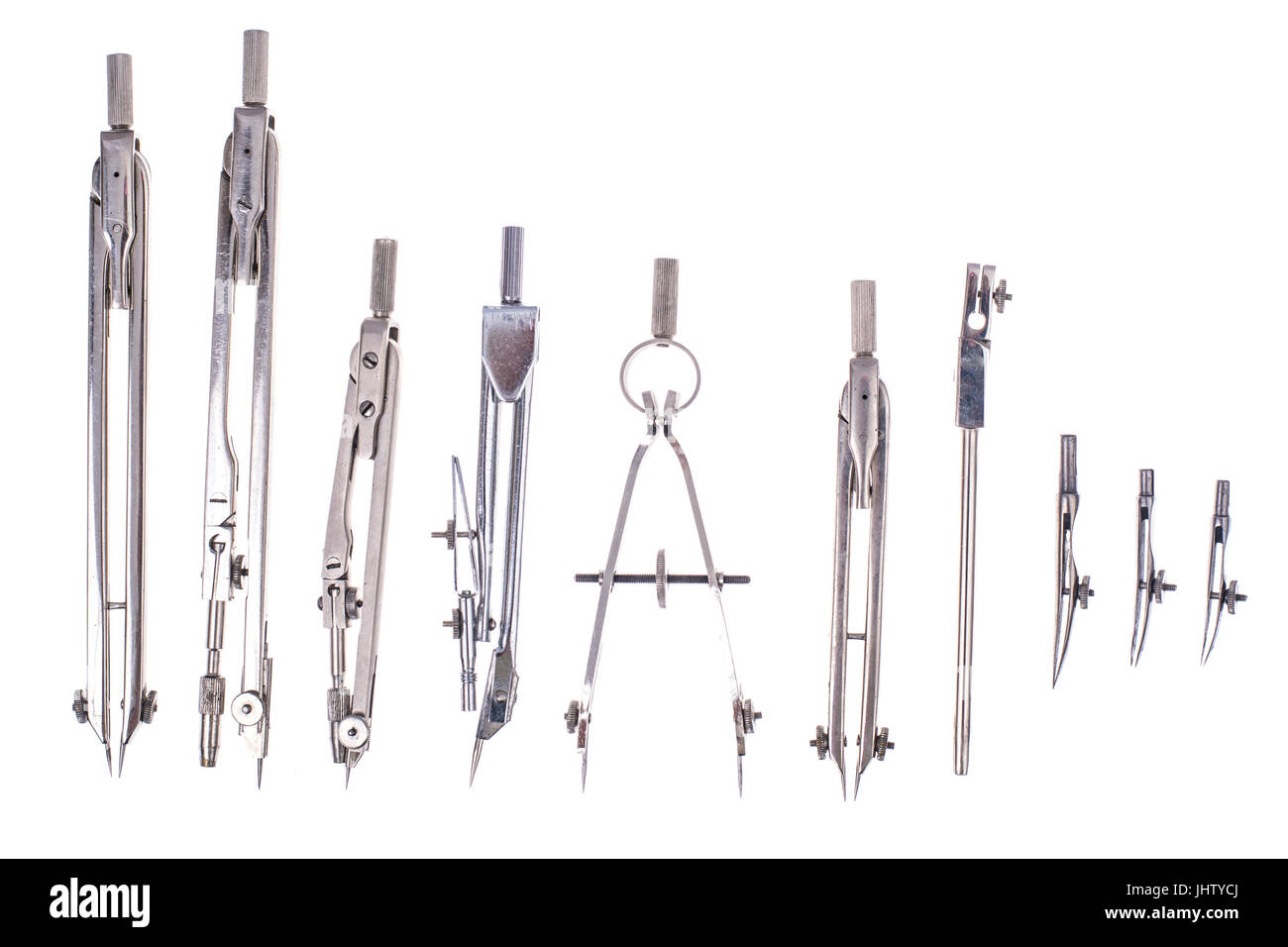 Retro metal drawing tools. Studio Photo Stock Photo Alamy