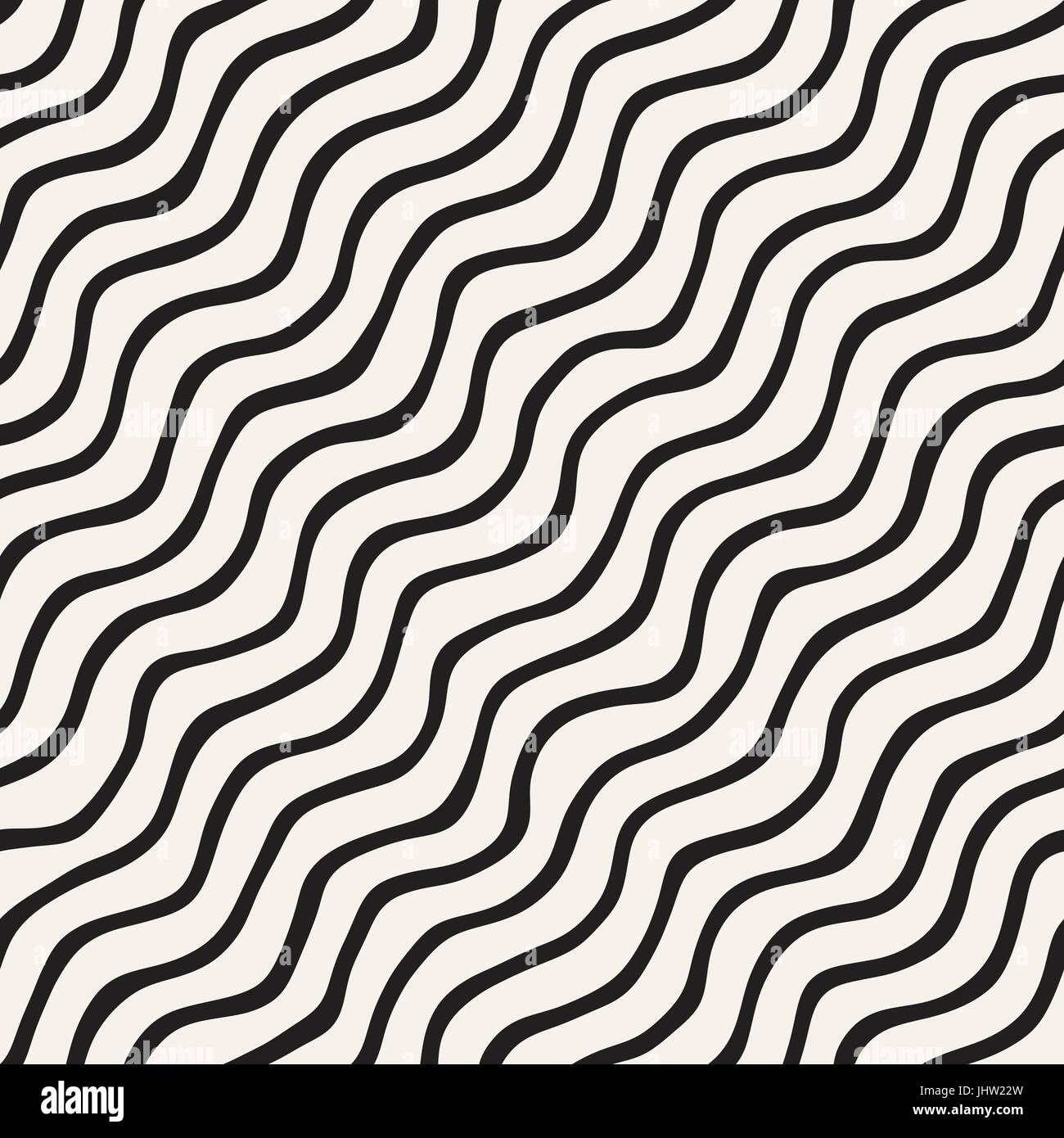 Seamless pattern with hand drawn waves. Abstract background with wavy ...