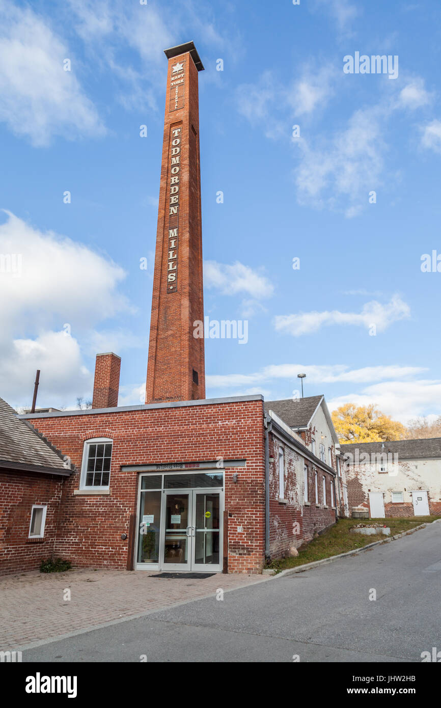 TORONTO, CANADA - DECEMBER 3, 2016: Restored paper mill at Todmorden Mills in Toronto. Stock Photo