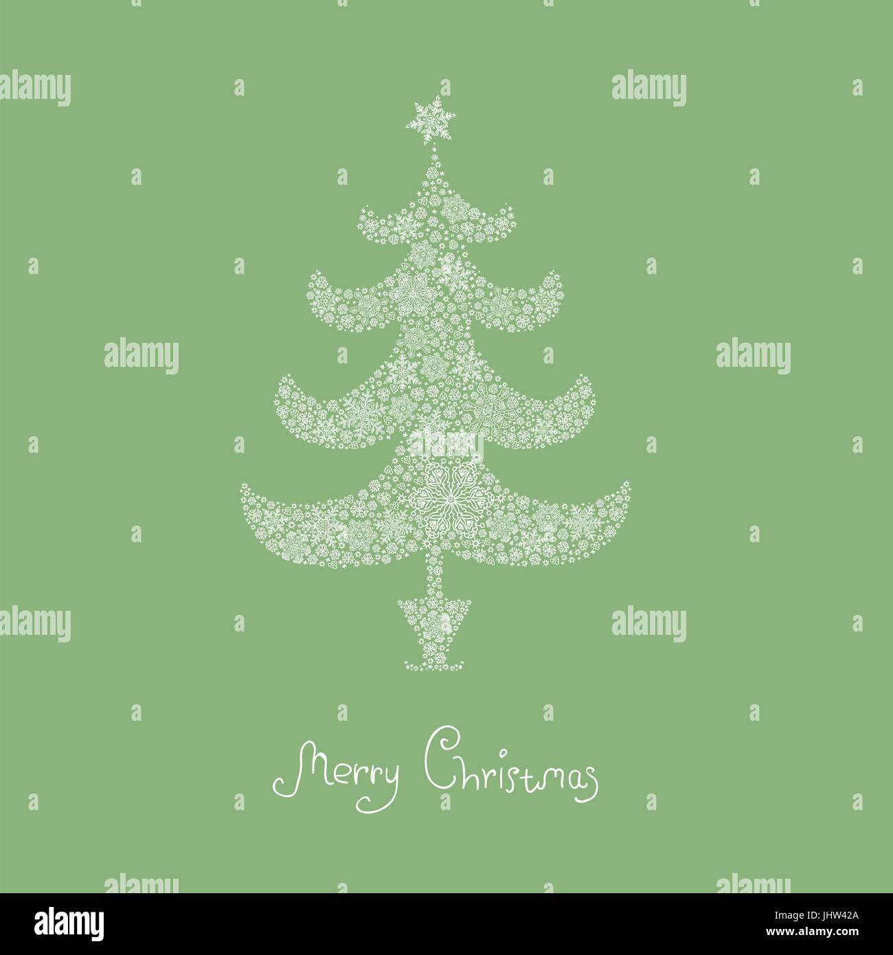 Christmas tree, composed from snowflakes. Vector, EPS8 Stock Vector