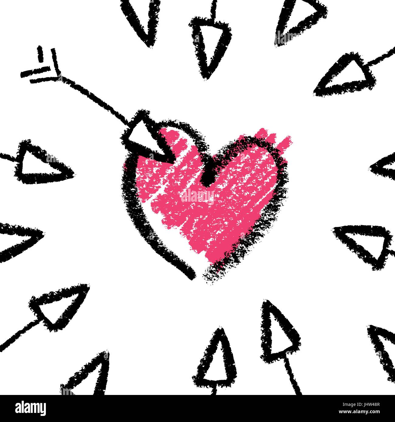 Valentines day concept illustration, arrows and heart. Vector Stock ...