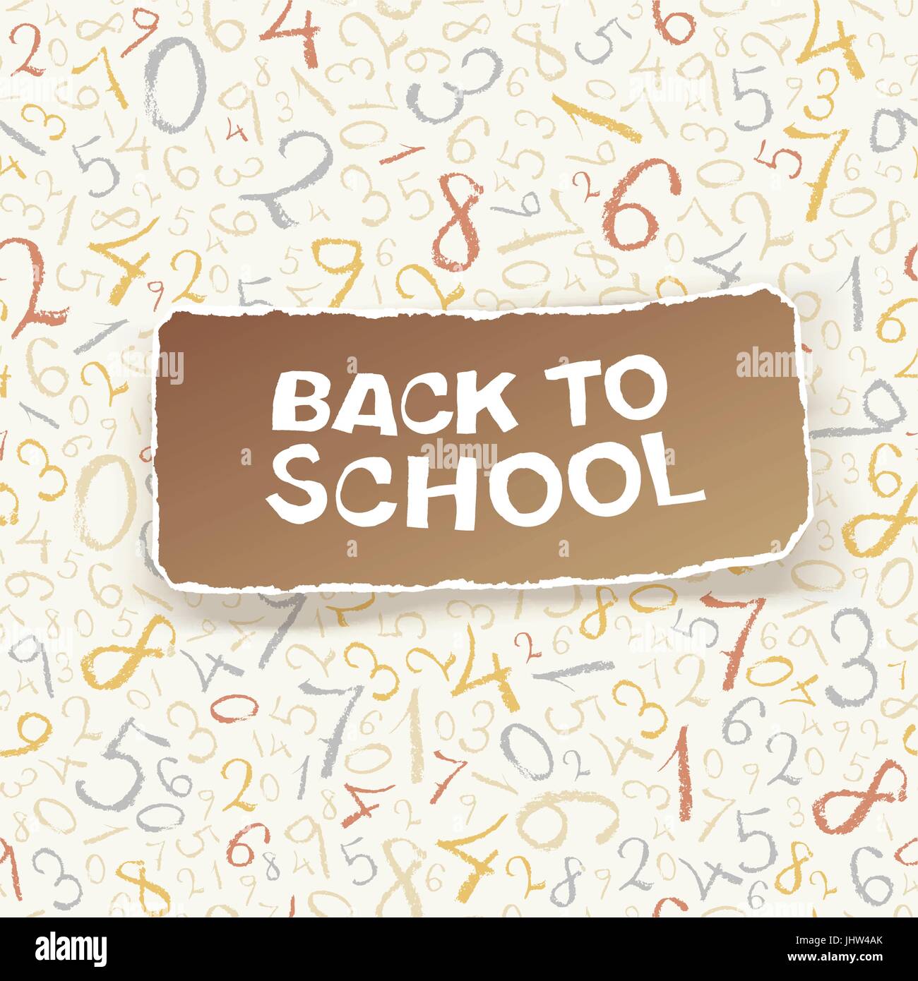 Back to school on chaotic numbers seamless pattern. Vector, EPS10 Stock Vector