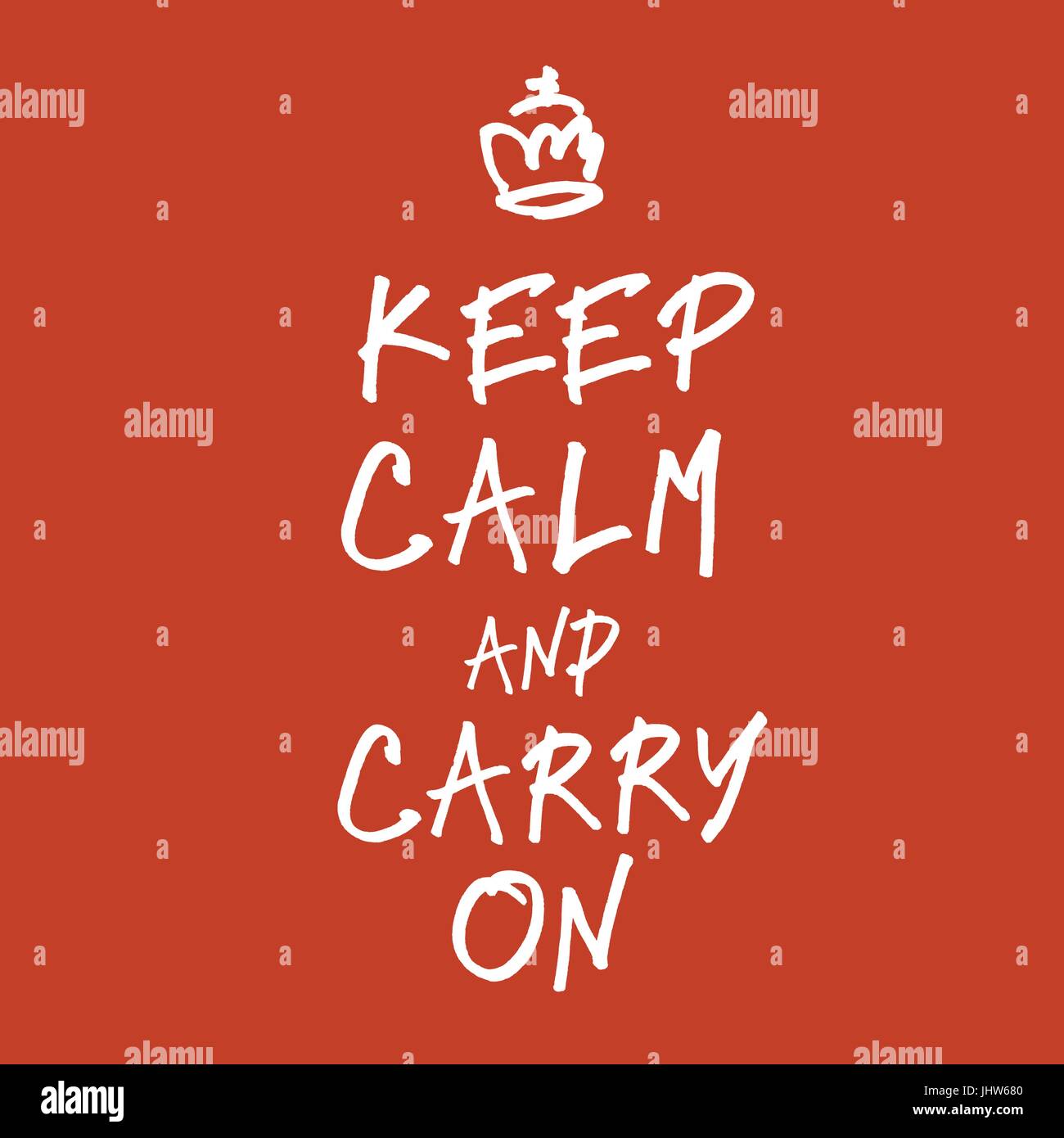 The words keep calm and carry on handwriting. Vector, EPS10 Stock