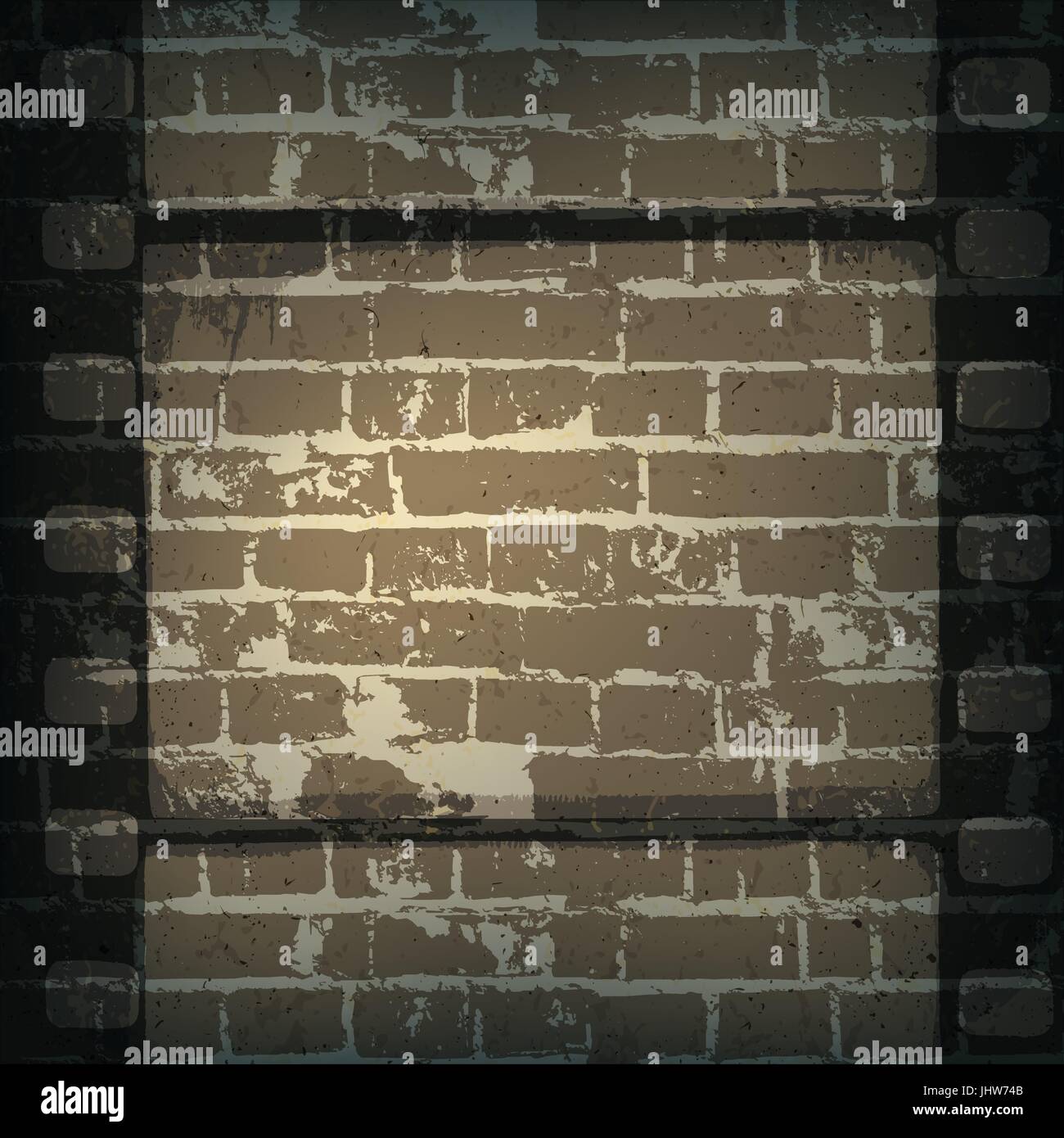 Old cinema abstract background. Film strip on brick wall. Stock Vector