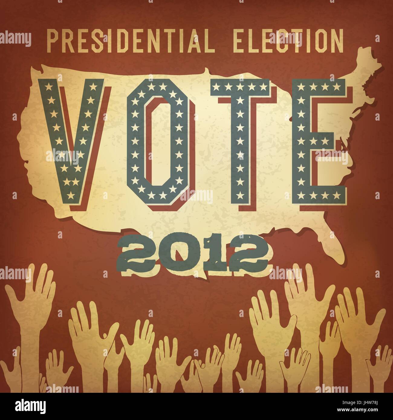 Presidential election 2012. Retro poster design, vector, EPS 10. Stock Vector