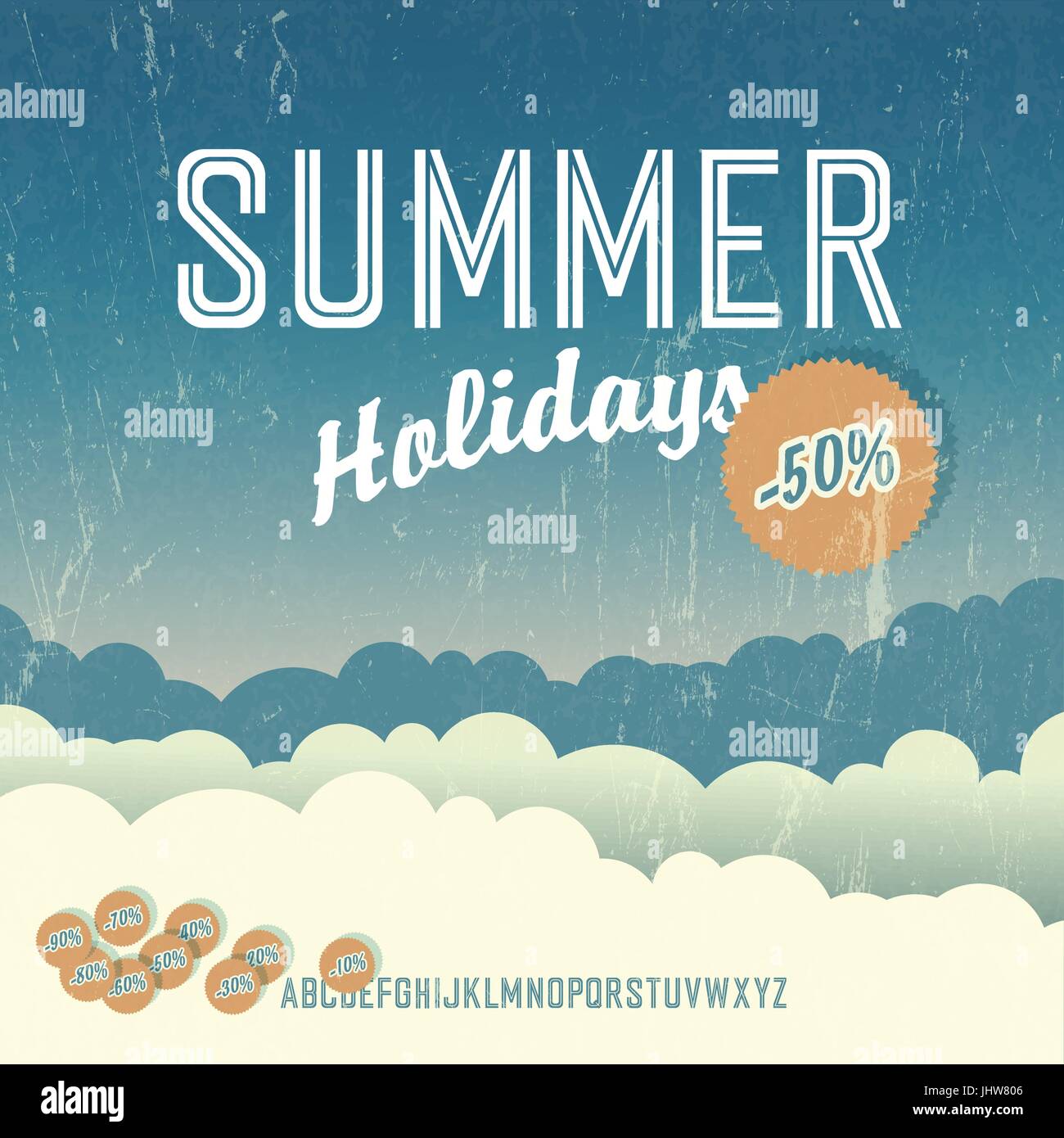 Summer travel retro poster. Vector Stock Vector Image & Art - Alamy