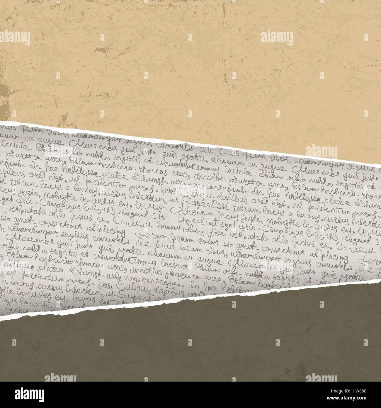 Vintage torn background with handwritings. Vector illustration, EPS10 ...