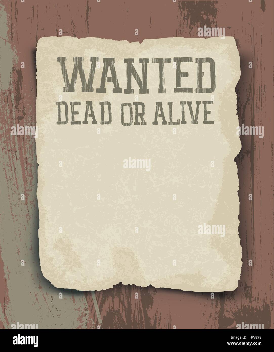 Wanted dead or alive. Vintage poster Stock Vector