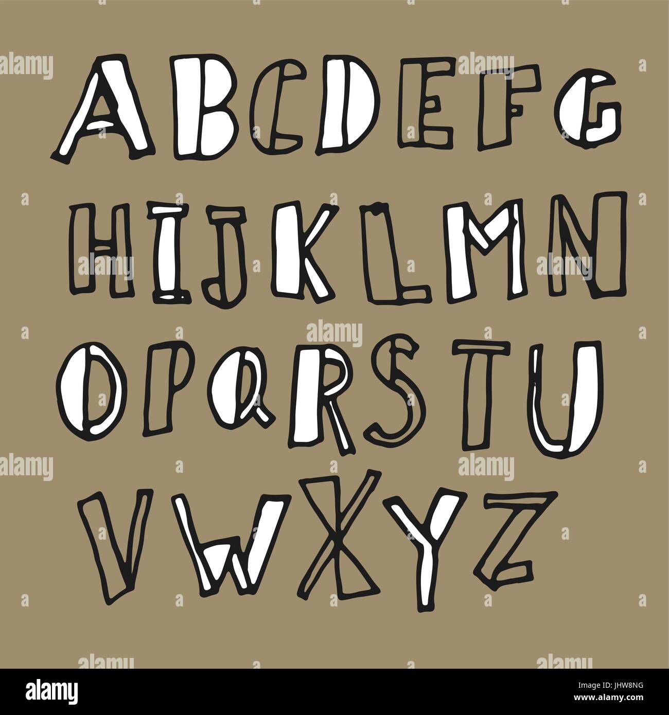Hand-drawn Doodles Alphabet Stock Vector Image & Art - Alamy