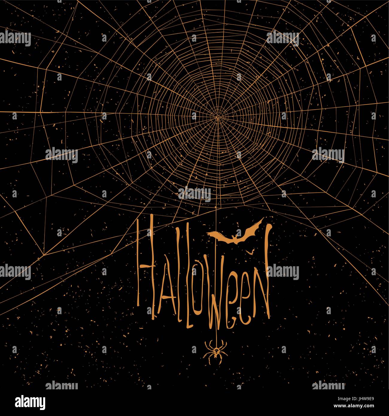 Halloween themed background with spider web and text Stock Vector Image ...