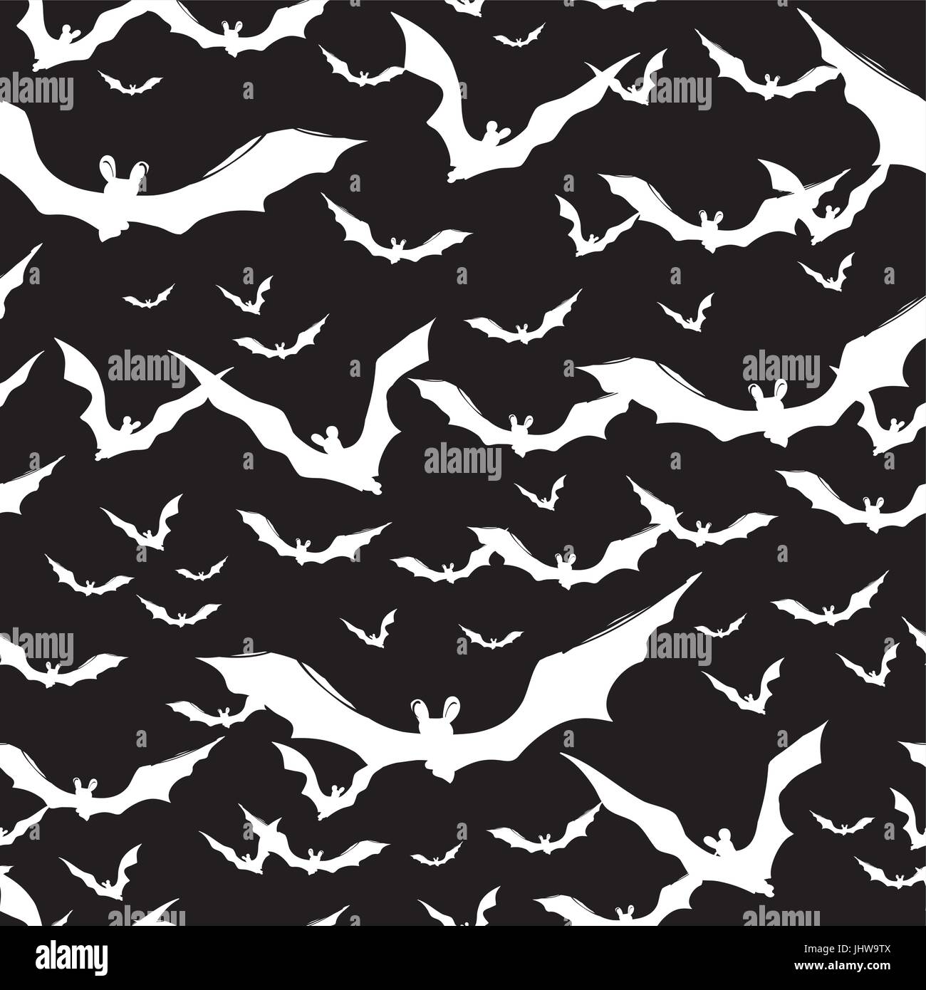 Halloween themed background with bats silhouettes on black background ...