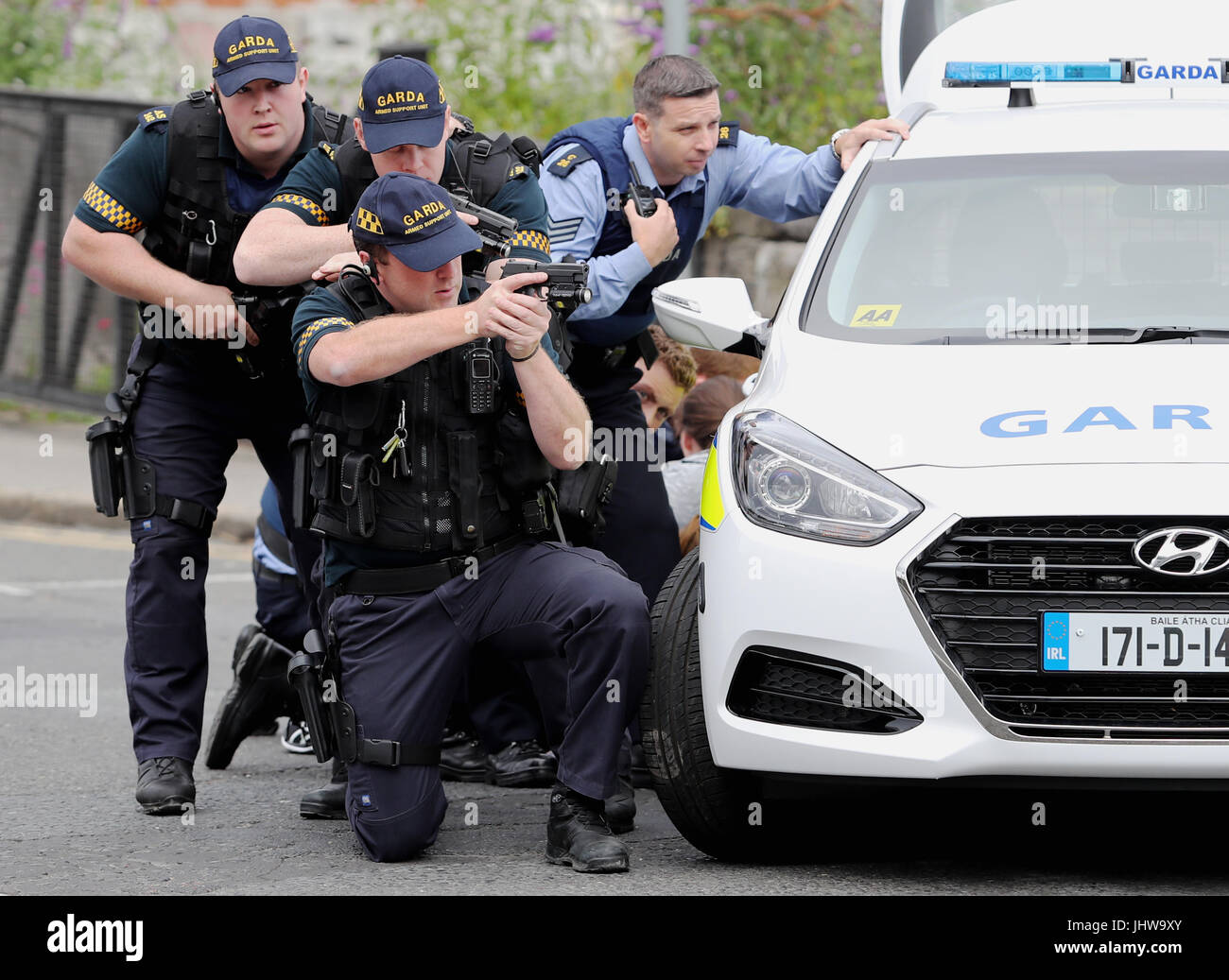 Members of the Garda Armed Support Unit take part in a simulated anti ...