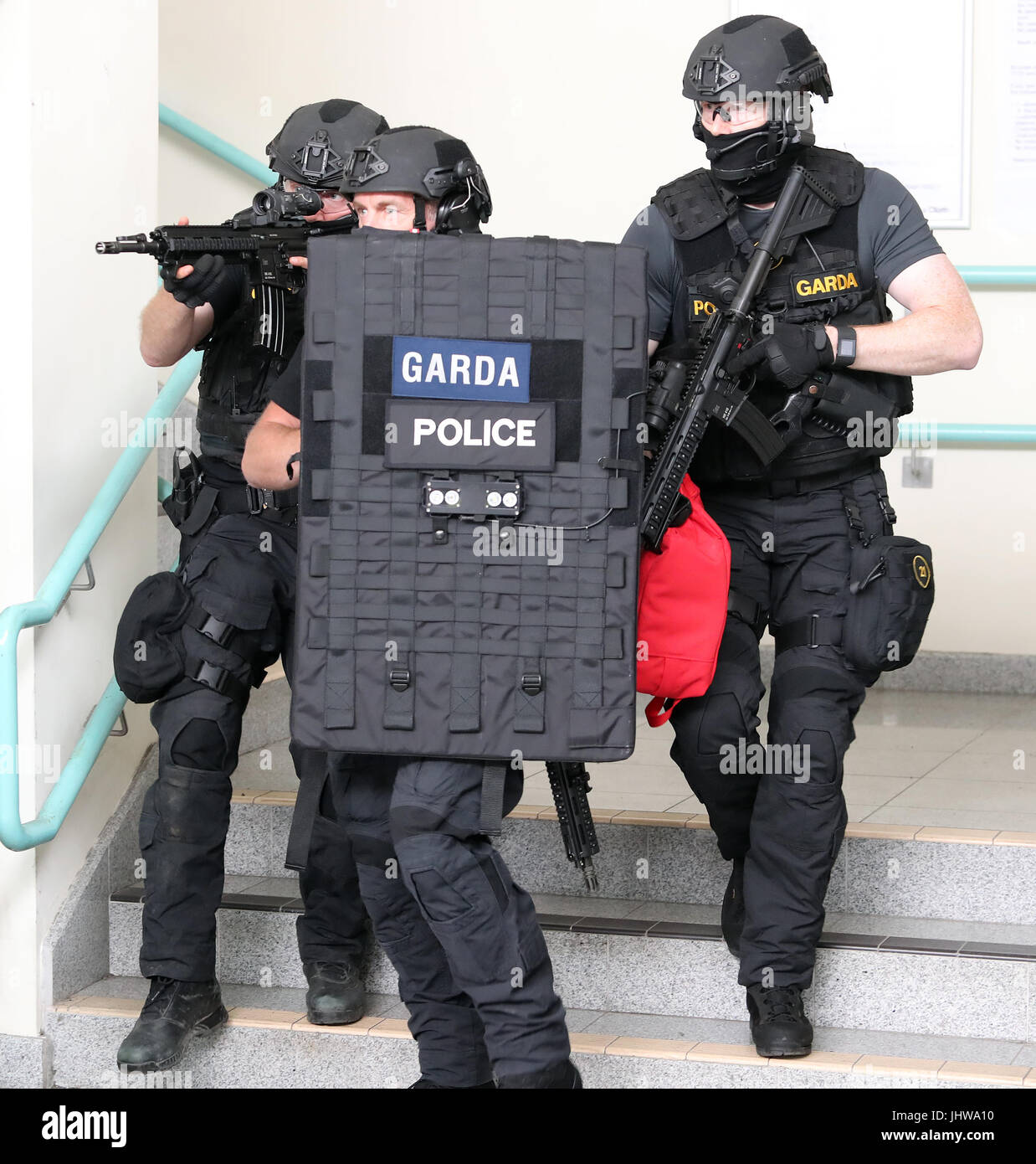Members of the Garda Emergency Response Unit take part in a simulated