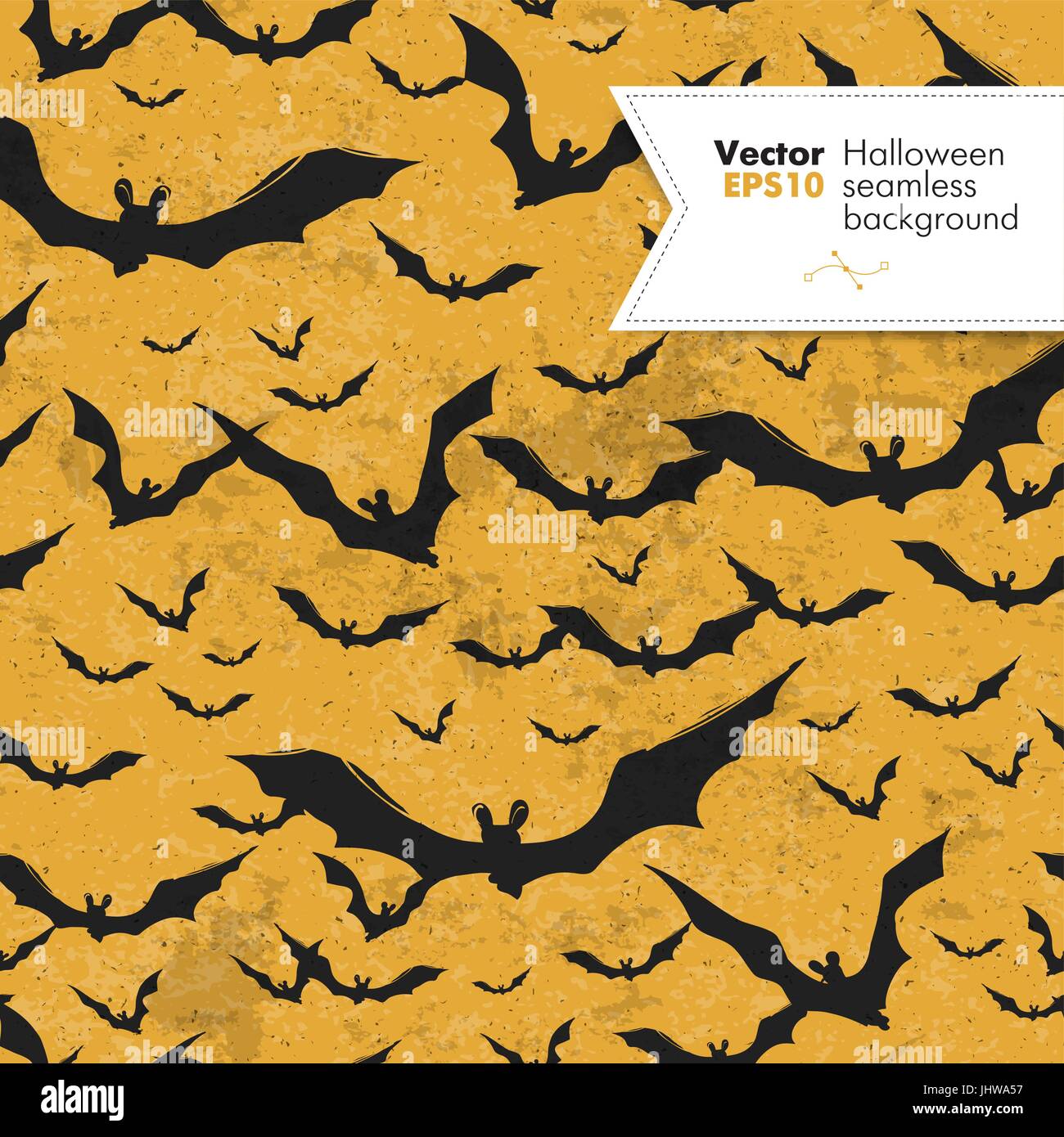 Seamless Halloween vector pattern with bats. Grunge layers can be easy ...