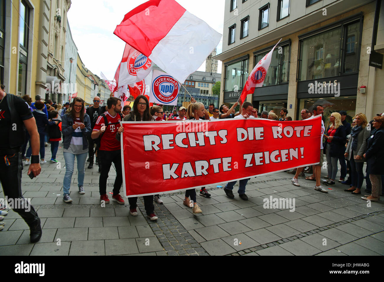 Munich, Germany. 15th July, 2017. Pride car. Today the Pride (Christopher  Street Day) took place in Munich. Several political and queer groups such  as some corporations organized it and participated. Credit: Alexander