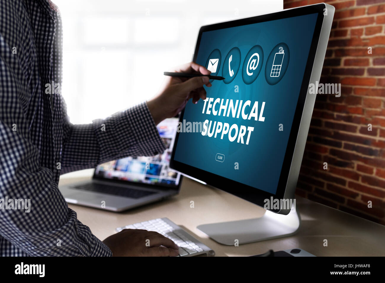 SUPPORT technology and  internet and networking businessman team Group concept Stock Photo
