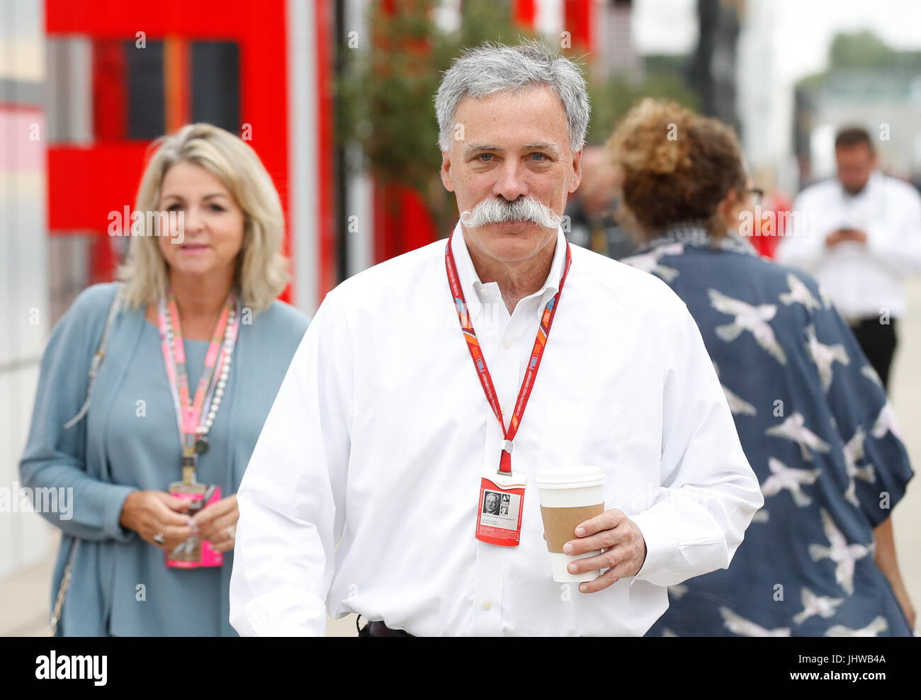 Chief Executive Officer of the Formula One Group Chase Carey arrives