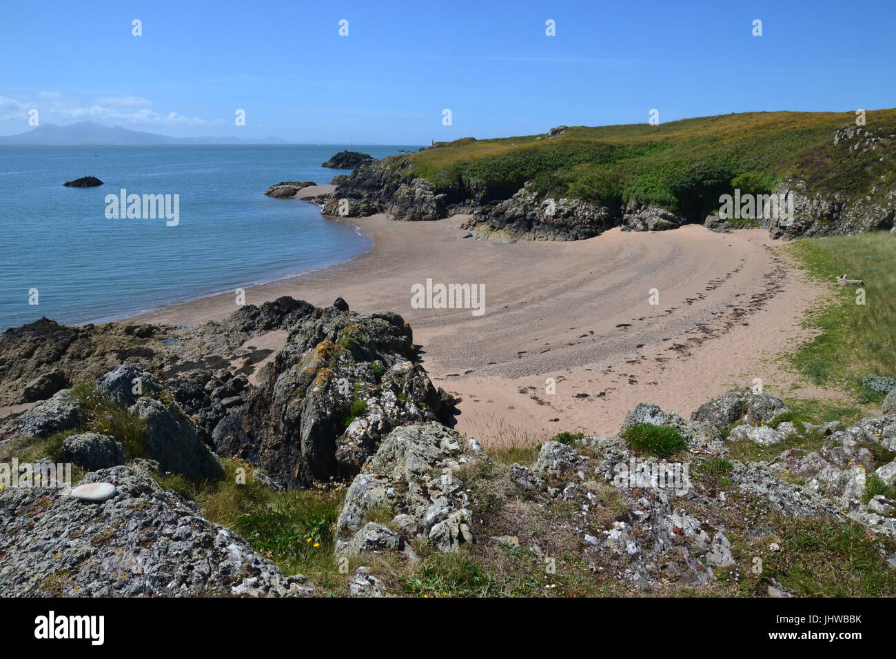 Sandy beach on Llanddwyn Island, Anglesey, Wales Stock Photo Alamy