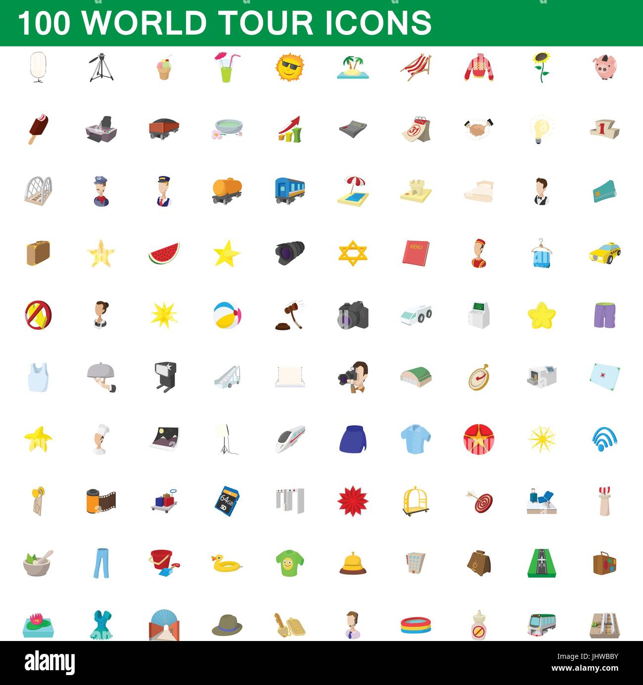 100 world tour icons set, cartoon style Stock Vector Image & Art - Alamy