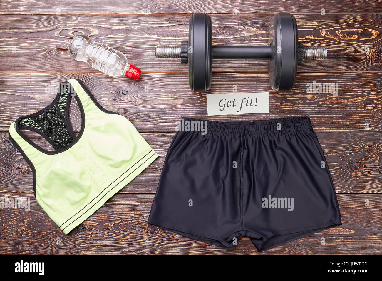 Female accessories for sport training Stock Photo Alamy