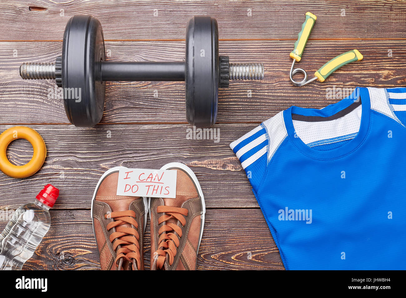 Workout equipment for professional bodybuilder Stock Photo Alamy